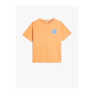 Koton Short Sleeve T-Shirt, Crew Neck Print Detailed Cotton.