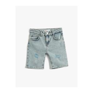 Koton Bermuda Denim Shorts with Pockets Cotton - Slim Fit