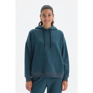 Dagi Oil Hooded Oversize Cotton Sweatshirt