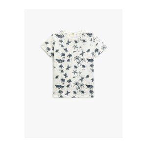 Koton Crew Neck T-Shirt Printed Short Sleeve Cotton