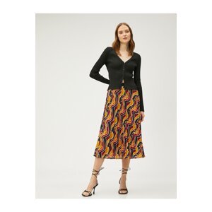 Koton Pleated Midi Skirt with Elastic Waist