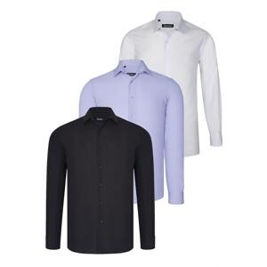 TRIPLE SET G726 DEWBERRY SHIRT-BLACK-WHITE-LILAC