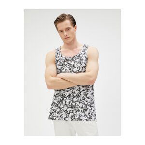 Koton Skull Printed Undershirt Round Neck Slim Cut