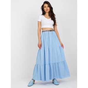 Light blue flared skirt with frill