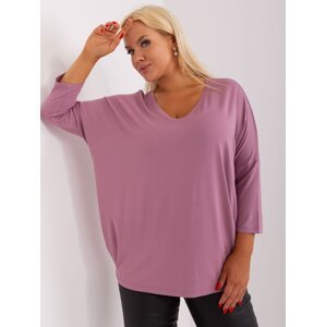 Powder pink blouse plus size with 3/4 sleeves