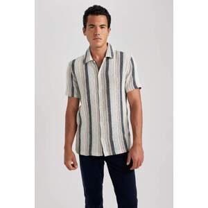 DEFACTO Regular Fit Cotton Striped Short Sleeve Shirt