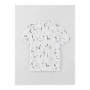 LC Waikiki Crew Neck Short Sleeved Printed Combed Combed Men's T-Shirt.