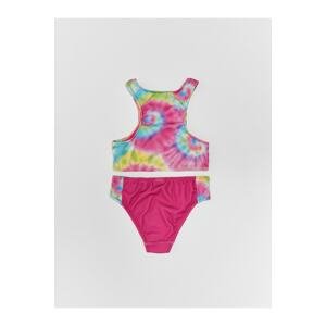 LC Waikiki Tie-Dye Patterned Bikini For Girls