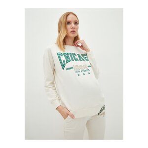 LC Waikiki Crew Neck Printed Long Sleeve Maternity Sweatshirt