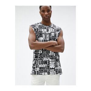 Koton Motto Printed Undershirt Sleeveless Crew Neck