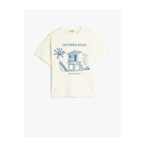 Koton T-Shirt Printed Short Sleeve Crew Neck Cotton