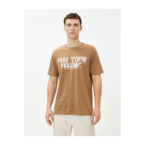 Koton Basic T-Shirt Motto Printed Crew Neck