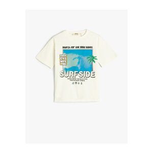 Koton T-Shirt Short Sleeve Crew Neck Cotton Printed