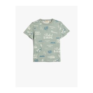 Koton Printed T-Shirt Short Sleeved Crew Neck Cotton