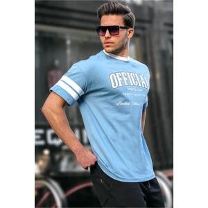 Madmext Men's Blue Printed Oversize T-Shirt
