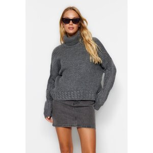 Trendyol Anthracite Turtleneck Knitwear Sweater