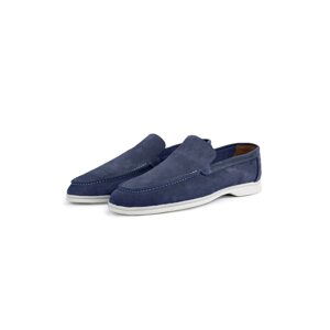 Ducavelli Facile Suede Genuine Leather Men's Casual Shoes Loafers Shoes Navy Blue.