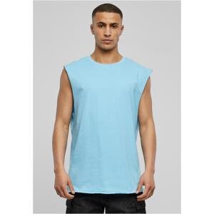 Baltic blue sleeveless t-shirt with open brim