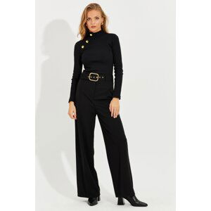 Cool & Sexy Women's Black Belted Trousers