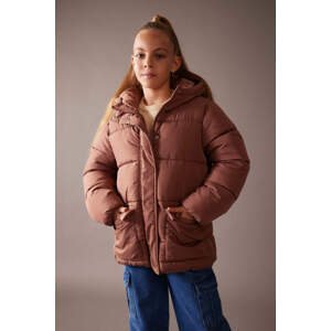 DEFACTO Girl Hooded Fleece Lined Puffer Jacket