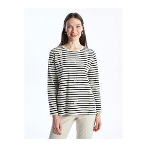 LC Waikiki Women's Crew Neck Striped Long Sleeved T-Shirt