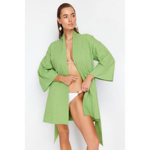 Trendyol Mini Woven 100% Cotton Kimono & Kaftan with Green Belt