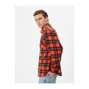 Koton Lumberjack Shirt Pocket Detailed Buttoned Classic Collar