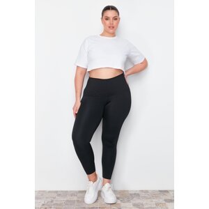 Trendyol Curve Black Premium 2.Extra Abdominal Recovery Push Up Full Size Knitted Sports Leggings with Layer