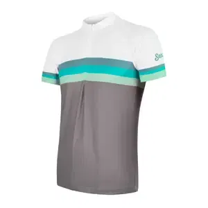 Men's Jersey Sensor Cyklo Summer Stripe Grey/Green