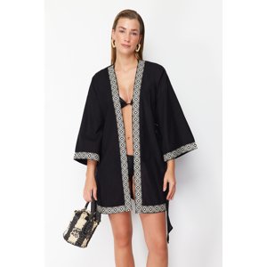 Trendyol Black Mini Woven Kimono & Kaftan