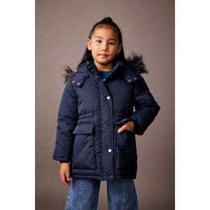 DEFACTO Girl Waterproof Hooded Removable Faux Fur Lined Puffer Jacket