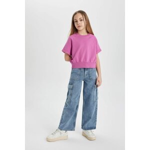 DEFACTO Girl Cargo Fit Wide Leg Jeans
