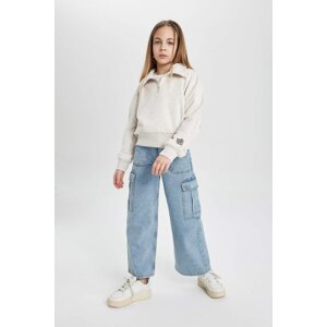 DEFACTO Girl Cargo Fit Wide Leg Jeans