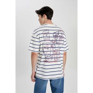 DEFACTO Comfort Fit Crew Neck Printed T-Shirt