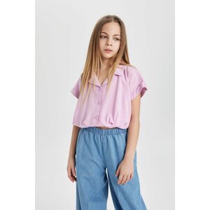 DEFACTO Girl Short Sleeve Crop Shirt