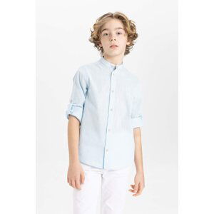 DEFACTO Boy Regular Fit Stand Collar Long Sleeve Shirt