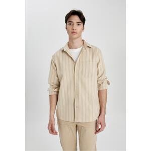 DEFACTO Regular Fit Cotton Striped Long Sleeve Shirt