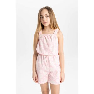 DEFACTO Girl Patterned Strappy Short Jumpsuit