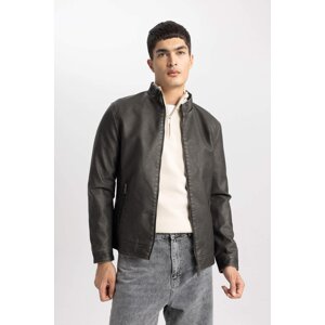 DEFACTO Slim Fit Faux Leather Faux Leather Jacket