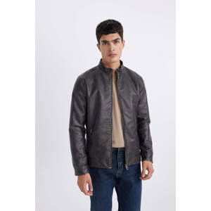 DEFACTO Slim Fit Faux Leather Faux Leather Jacket