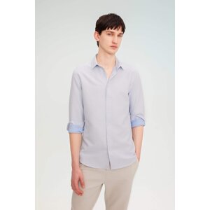 DEFACTO Slim Fit Polo Collar Long Sleeve Shirt