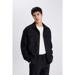 DEFACTO Relax Fit Shirt Collar Pleated Shirt Jacket