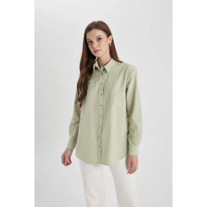 DEFACTO Relax Fit Poplin Shirt Collar Long Sleeve Tunic