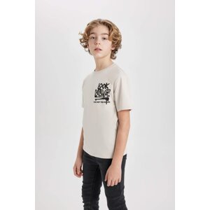 DEFACTO Boy Crew Neck Printed Short Sleeve T-Shirt