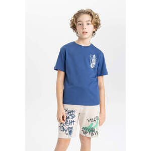 DEFACTO Boy Regular Fit Crew Neck Printed Short Sleeve T-Shirt