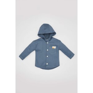 DEFACTO Baby Boy Gabardine Long Sleeve Hooded Shirt