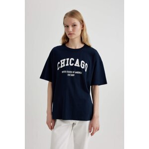 DEFACTO Oversize Fit Crew Neck Printed Short Sleeve T-Shirt