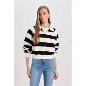 DEFACTO Crop Long Sleeve Sweatshirt