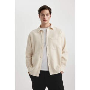 DEFACTO Oversize Fit Polo Collar Long Sleeve Shirt