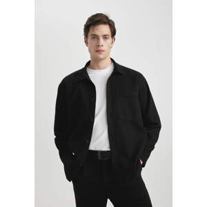 DEFACTO Oversize Fit Polo Collar Long Sleeve Shirt